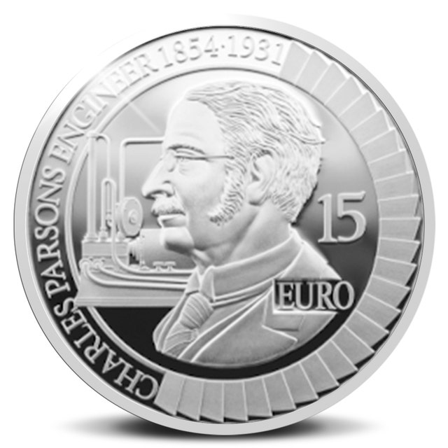 Charles A. Parsons €15 Silver Proof Coin 2017